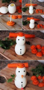 sneeuwman ei en wortel
